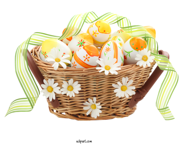 Free Holidays Easter Basket Gift Basket For Easter Clipart Transparent Background