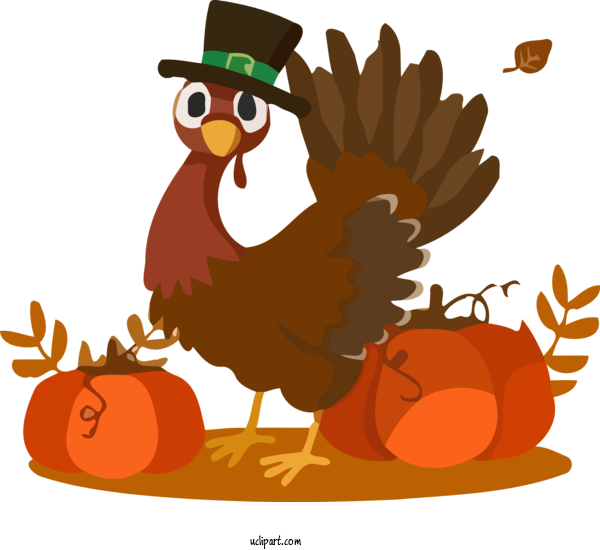 Free Holidays Cartoon Turkey Bird For Thanksgiving Clipart Transparent Background