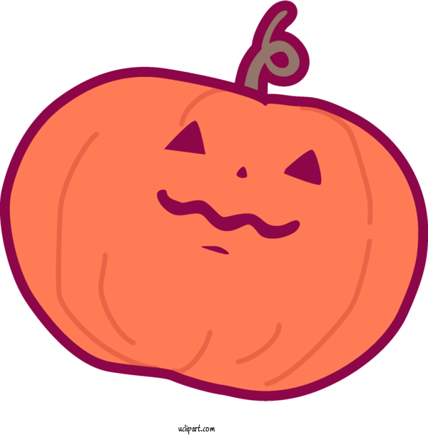 Free Holidays Facial Expression Orange Cartoon For Halloween Clipart Transparent Background