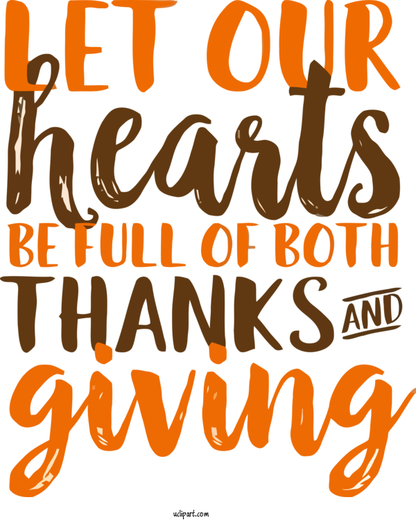 Free Holidays Font Text Orange For Thanksgiving Clipart Transparent Background