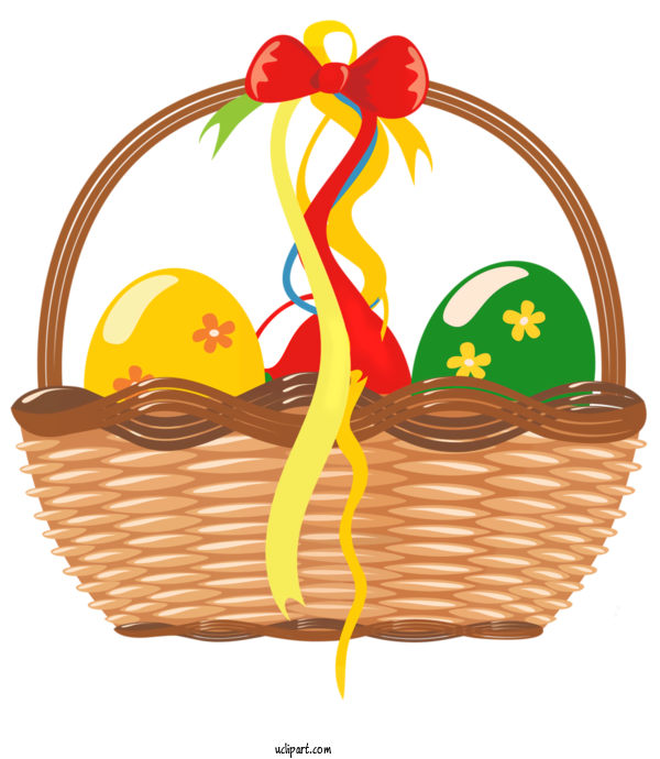 Free Holidays Basket Picnic Basket Storage Basket For Easter Clipart Transparent Background