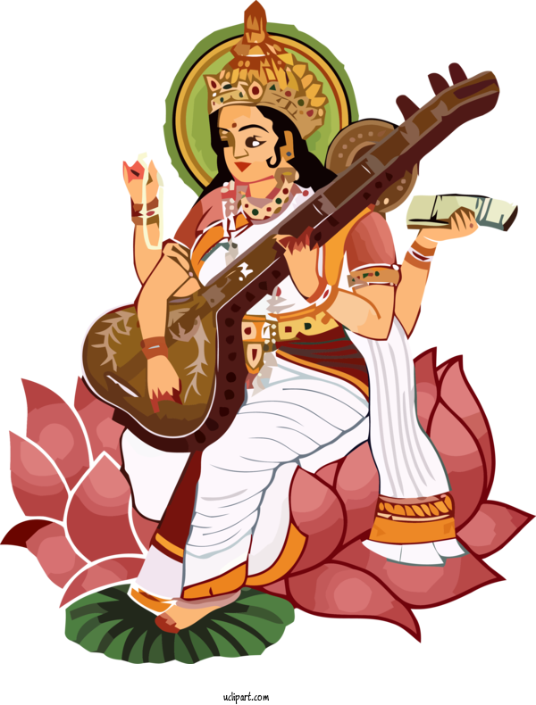 Free Holidays Cartoon String Instrument Musical Instrument For Basant Panchami Clipart Transparent Background