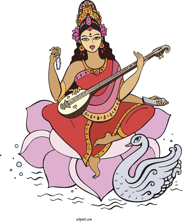 Free Holidays Kneeling Indian Musical Instruments For Basant Panchami Clipart Transparent Background