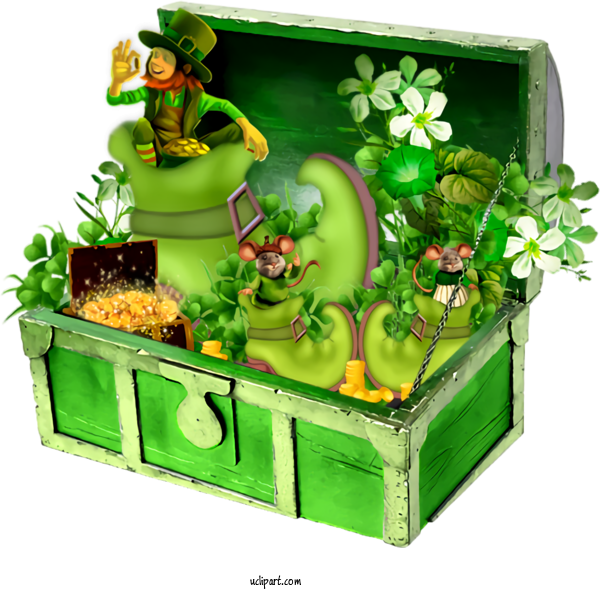 Free Holidays Green Leprechaun Plant For Saint Patricks Day Clipart Transparent Background