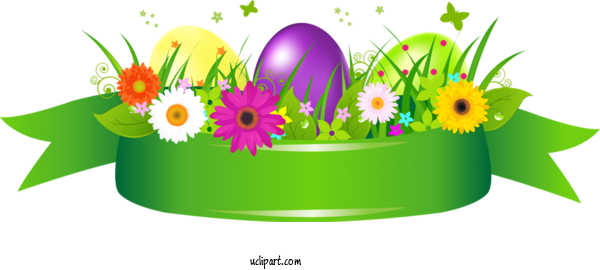 Free Holidays Green Flower Plant For Easter Clipart Transparent Background