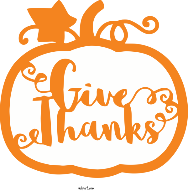 Free Holidays Text Orange Font For Thanksgiving Clipart Transparent Background
