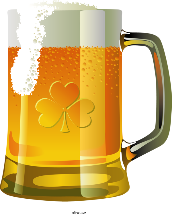 Free Holidays Mug Yellow Beer Glass For Saint Patricks Day Clipart Transparent Background
