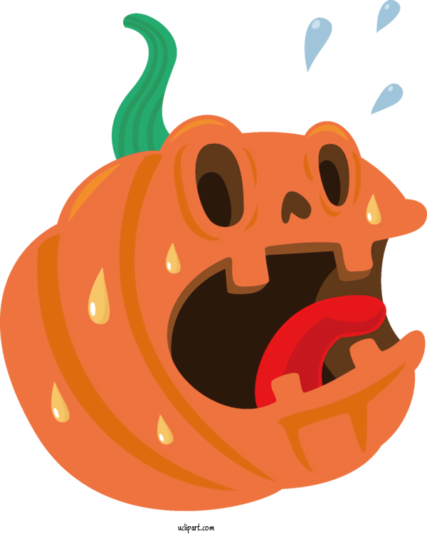 Free Holidays Orange Cartoon Mouth For Halloween Clipart Transparent Background