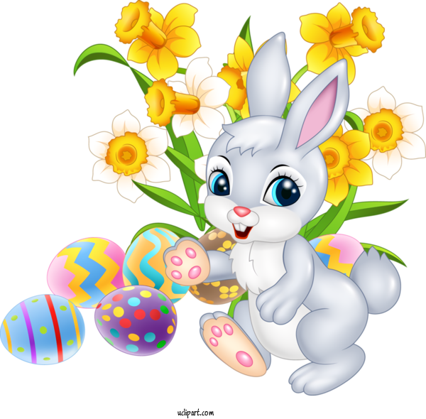 Free Holidays Cartoon Easter Bunny Animal Figure For Easter Clipart Transparent Background