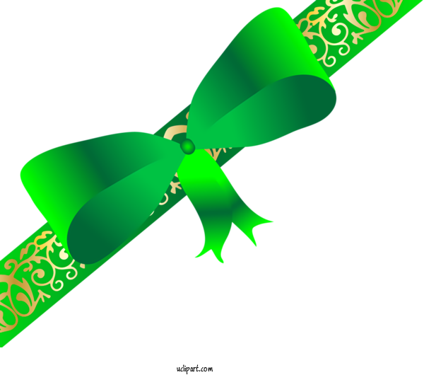 Free Holidays Green Ribbon Leaf For Saint Patricks Day Clipart Transparent Background