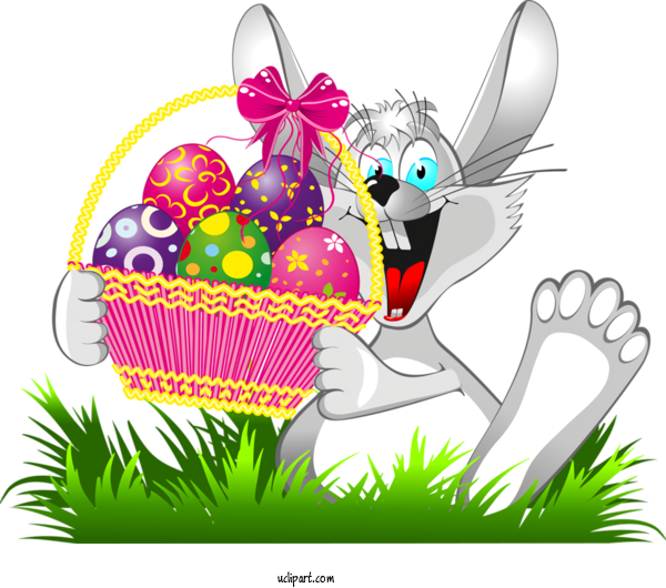 Free Holidays Easter Bunny Grass Easter Egg For Easter Clipart Transparent Background