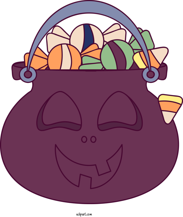 Free Holidays Cartoon Smile Cauldron For Halloween Clipart Transparent Background