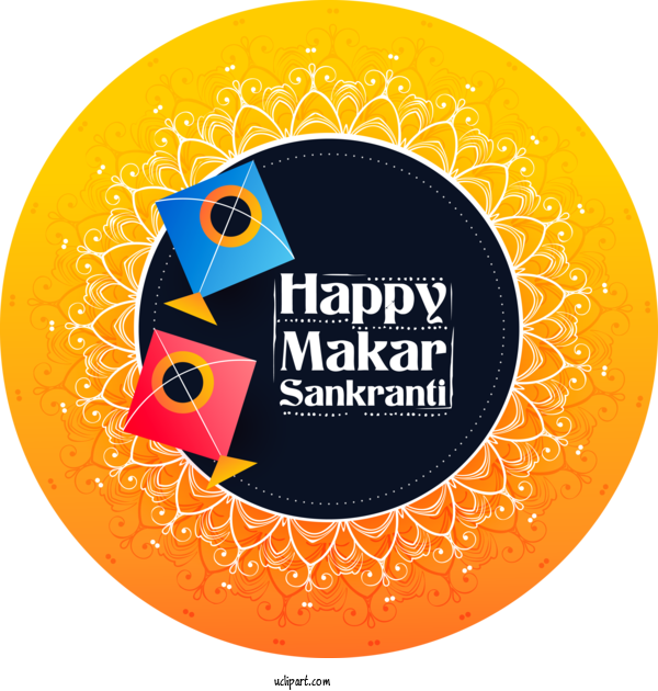 Free Holidays Orange Logo Circle For Makar Sankranti Clipart Transparent Background