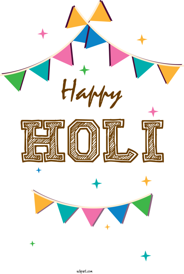 Free Holidays Text Line Font For Holi Clipart Transparent Background