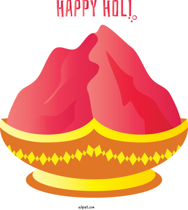 Free Holidays Yellow Lip Volcano For Holi Clipart Transparent Background