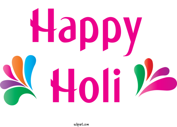 Free Holidays Text Font Line For Holi Clipart Transparent Background
