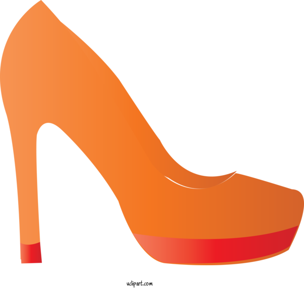 Free Clothing	 High Heels Footwear Orange For Shoes Clipart Transparent Background