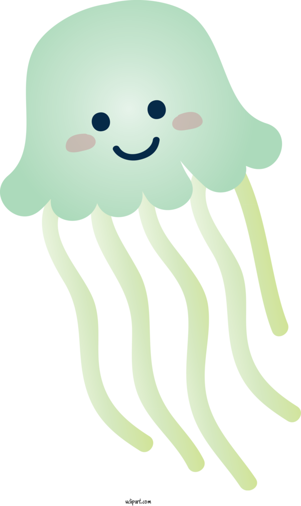 Free Animals Cartoon Moustache For Jellyfish Clipart Transparent Background