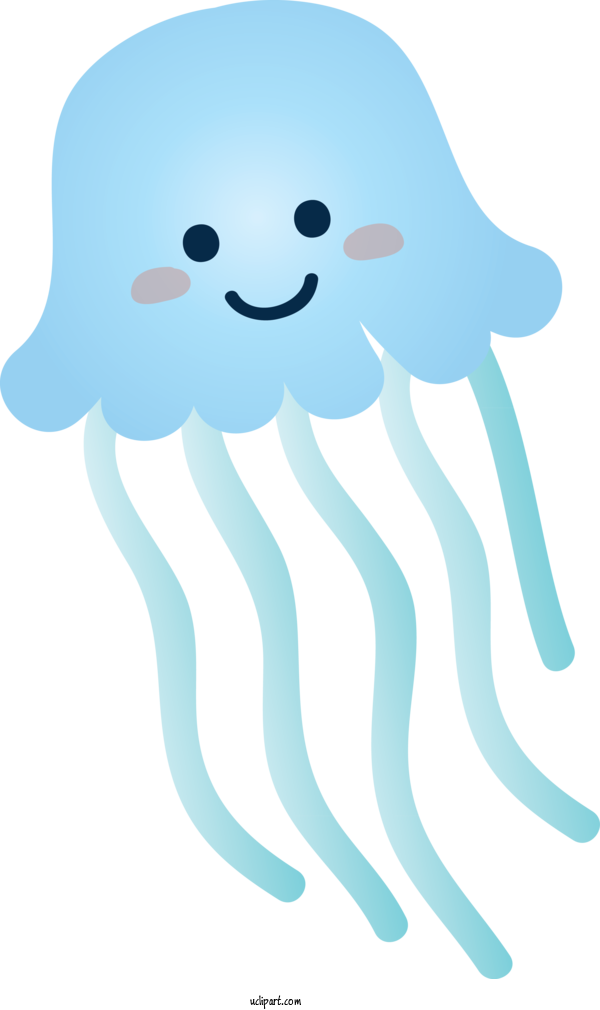 Free Animals Turquoise Cartoon For Jellyfish Clipart Transparent Background