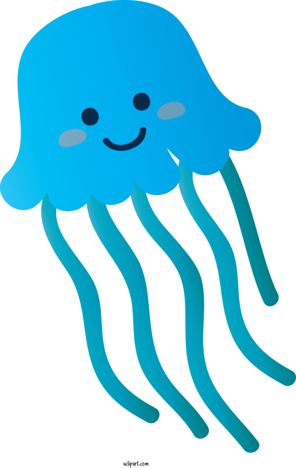 Free Animals Turquoise Octopus Line Art For Jellyfish Clipart Transparent Background