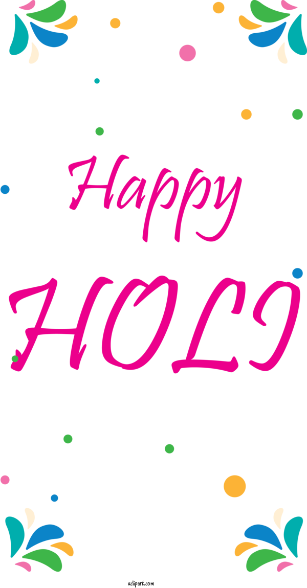Free Holidays Text Font Pink For Holi Clipart Transparent Background