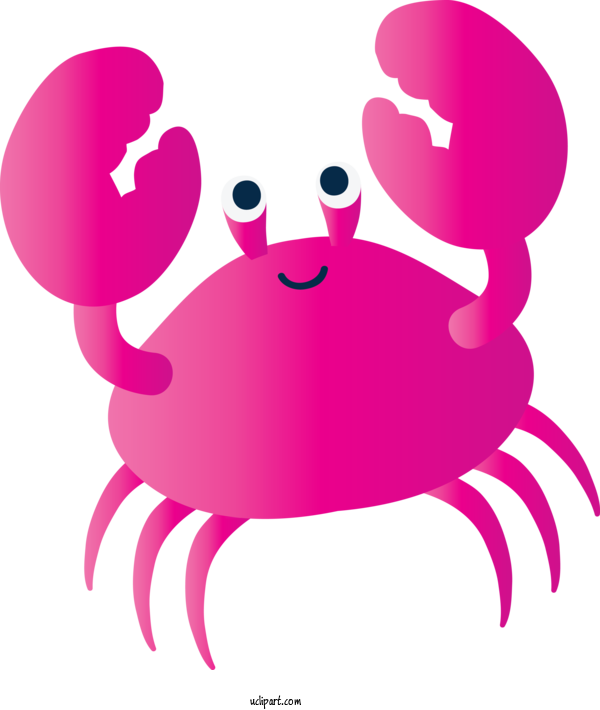 Free Animals Crab Cartoon Pink For Crab Clipart Transparent Background