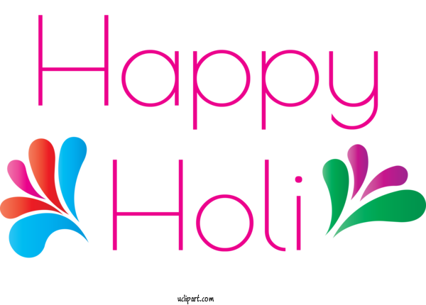 Free Holidays Text Line Font For Holi Clipart Transparent Background
