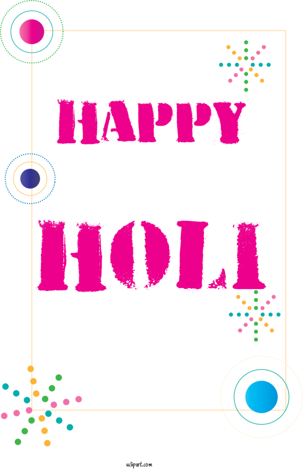 Free Holidays Text Pink Line For Holi Clipart Transparent Background
