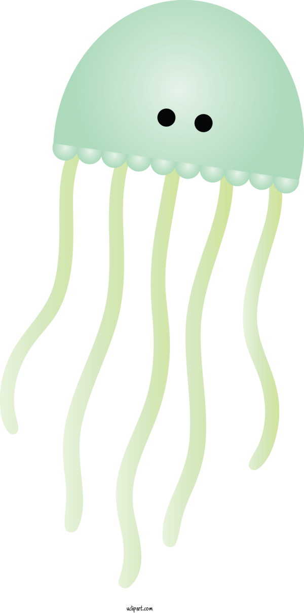 Free Animals Green Jellyfish Table For Jellyfish Clipart Transparent Background