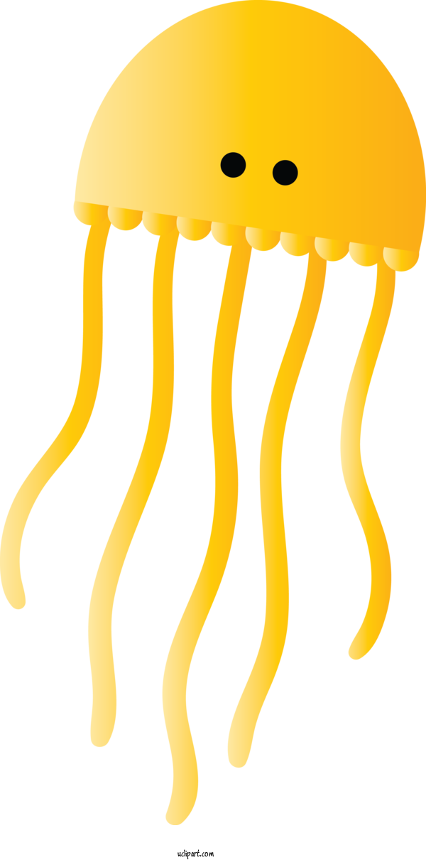 Free Animals Yellow Jellyfish Emoticon For Jellyfish Clipart Transparent Background