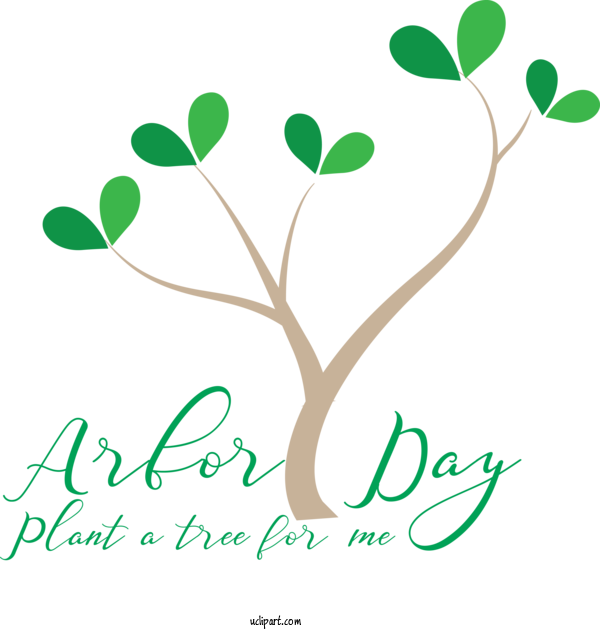 Free Holidays Leaf Plant Font For Arbor Day Clipart Transparent Background