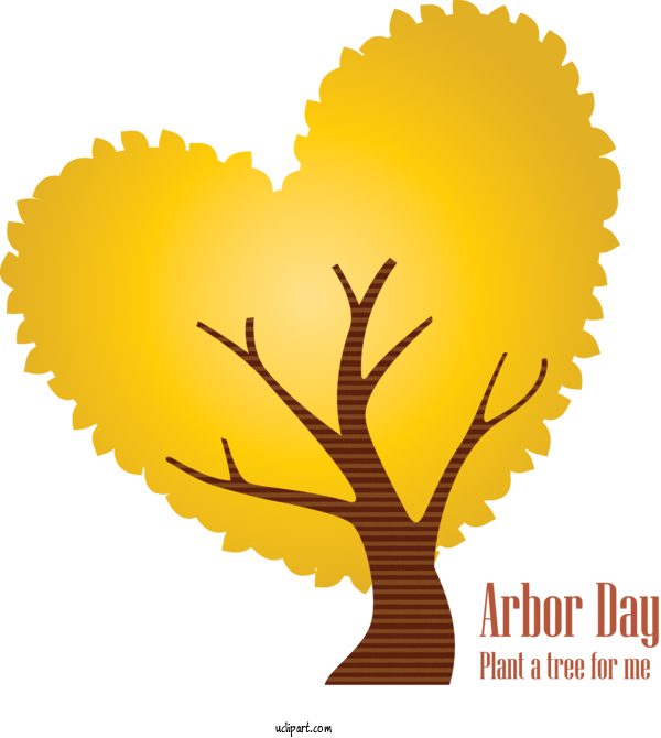 Free Holidays Yellow Tree Plant For Arbor Day Clipart Transparent Background