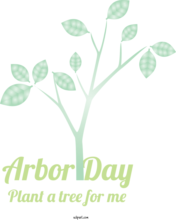 Free Holidays Leaf Text Plant For Arbor Day Clipart Transparent Background
