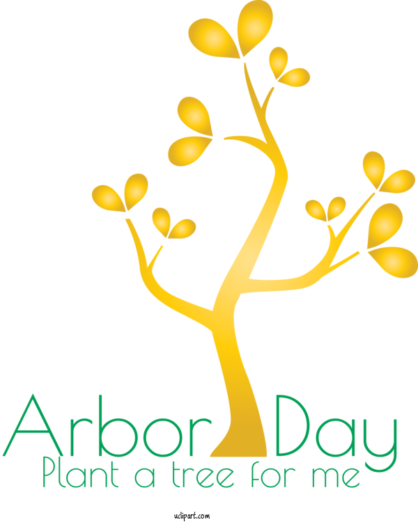 Free Holidays Yellow Tree Font For Arbor Day Clipart Transparent Background