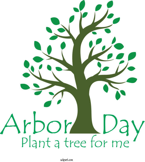 Free Holidays Green Tree Leaf For Arbor Day Clipart Transparent Background