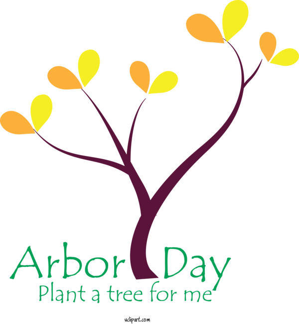 Free Holidays Leaf Text Font For Arbor Day Clipart Transparent Background