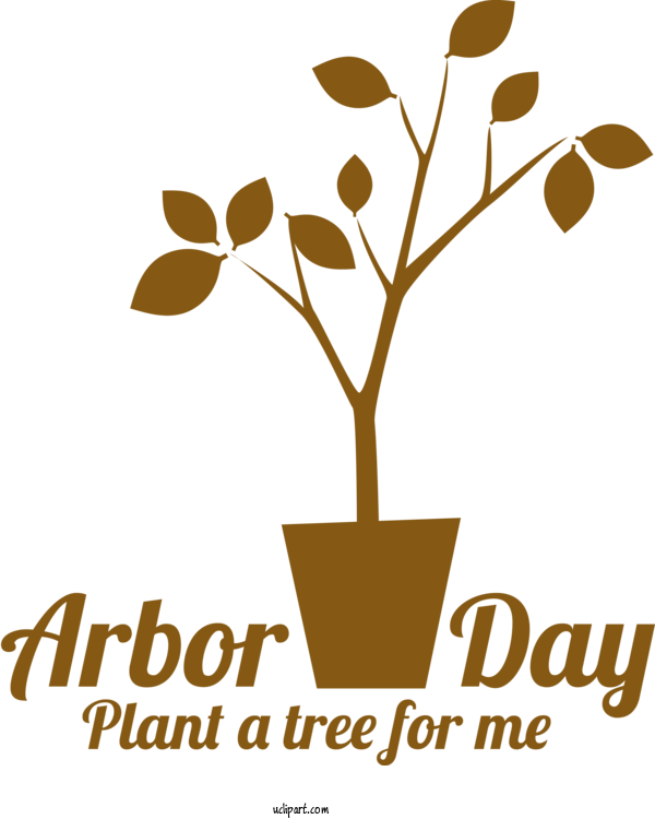Free Holidays Text Font Leaf For Arbor Day Clipart Transparent Background