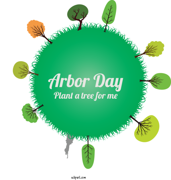 Free Holidays Green Logo Plant For Arbor Day Clipart Transparent Background