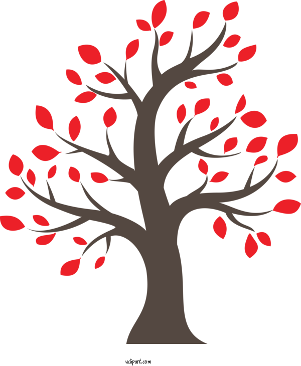 Free Nature Tree Branch Red For Tree Clipart Transparent Background