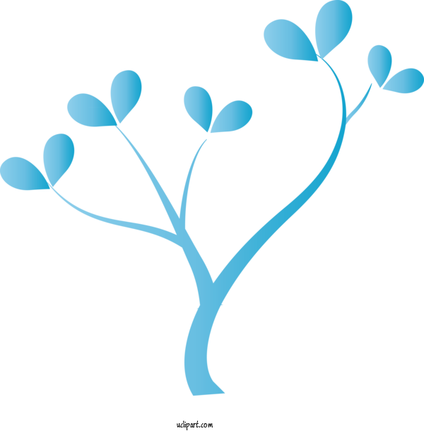 Free Nature Turquoise Leaf Heart For Tree Clipart Transparent Background