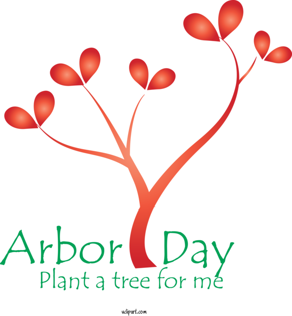 Free Holidays Heart Red Text For Arbor Day Clipart Transparent Background