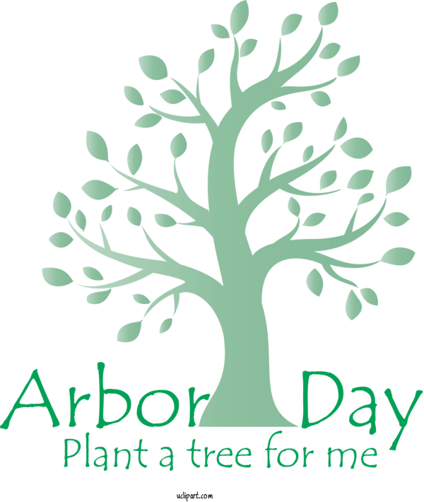 Free Holidays Green Tree Leaf For Arbor Day Clipart Transparent Background