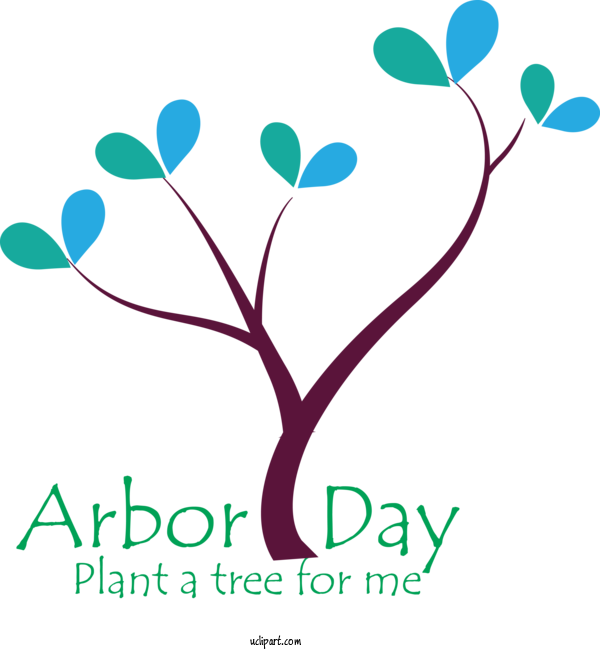 Free Holidays Text Leaf Line For Arbor Day Clipart Transparent Background