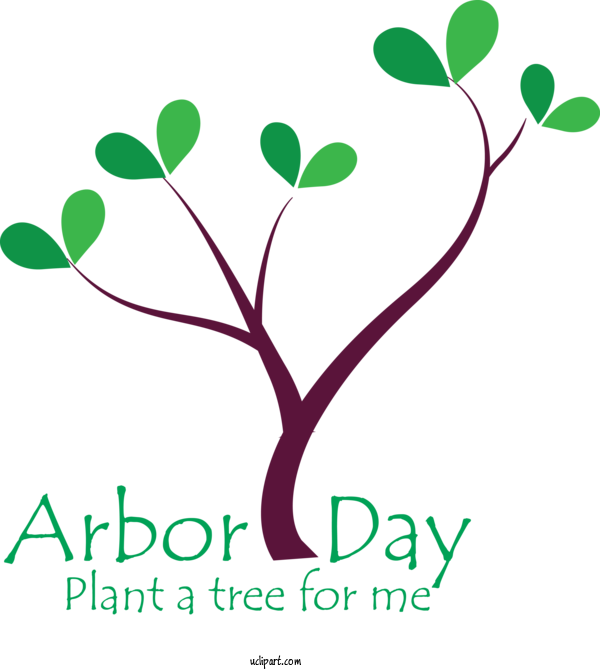 Free Holidays Leaf Plant Font For Arbor Day Clipart Transparent Background