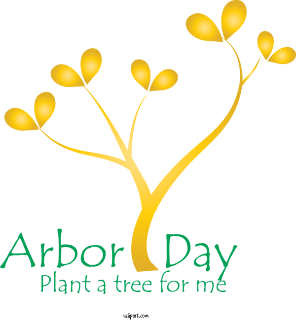 Free Holidays Yellow Text Leaf For Arbor Day Clipart Transparent Background