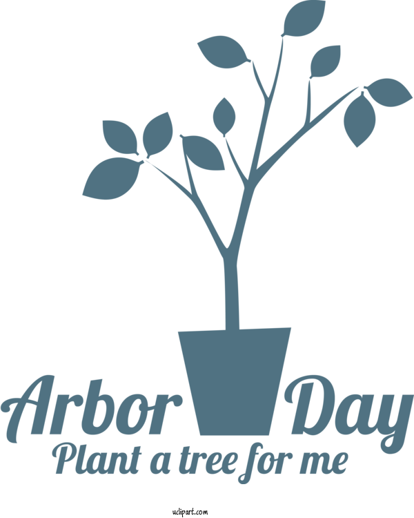 Free Holidays Logo Text Flowerpot For Arbor Day Clipart Transparent Background