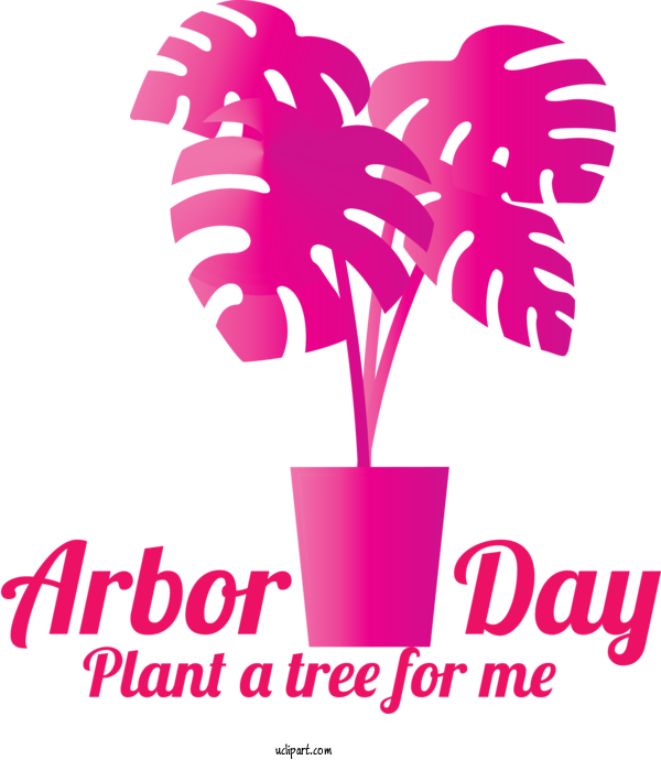 Free Holidays Pink Text Font For Arbor Day Clipart Transparent Background