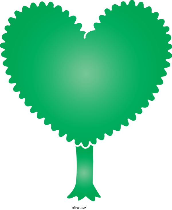 Free Nature Green Heart Symbol For Tree Clipart Transparent Background
