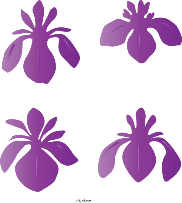 Free Flowers Purple Violet Petal For IRIS Clipart Transparent Background