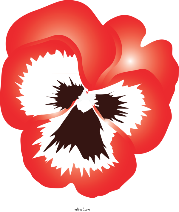 Free Flowers Red Flower Plant For Pansy Clipart Transparent Background
